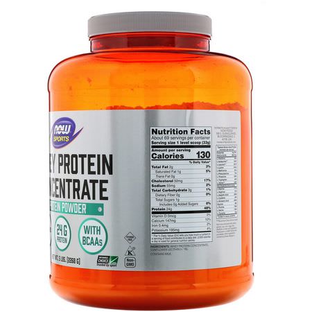 Now Foods, Sports, Whey Protein Concentrate, Unflavored, 5 lbs (2268 g):بر,تين مصل اللبن, التغذية الرياضية