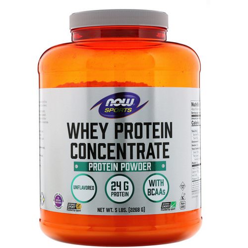 Now Foods, Sports, Whey Protein Concentrate, Unflavored, 5 lbs (2268 g) فوائد