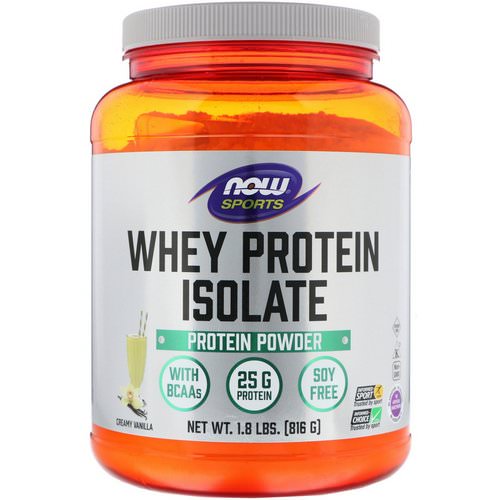 Now Foods, Sports, Whey Protein Isolate, Creamy Vanilla, 1.8 lbs (816 g) فوائد