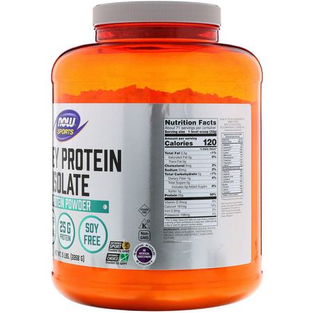 Now Foods, Sports, Whey Protein Isolate, Creamy Vanilla, 5 lbs. (2268 g):بر,تين مصل اللبن, التغذية الرياضية