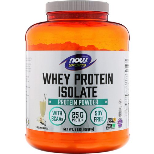 Now Foods, Sports, Whey Protein Isolate, Creamy Vanilla, 5 lbs. (2268 g) فوائد