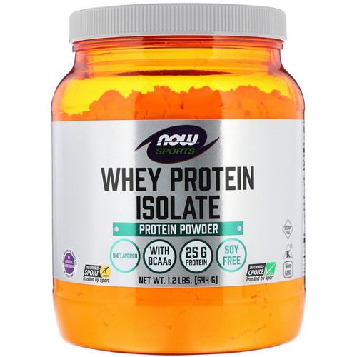 Now Foods, Sports, Whey Protein Isolate, Unflavored, 1.2 lbs (544 g) فوائد