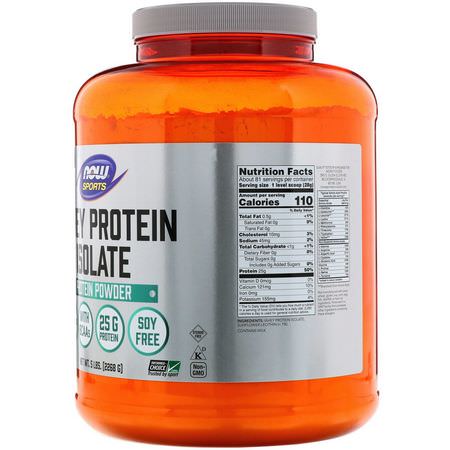Now Foods, Sports, Whey Protein Isolate, Unflavored, 5 lbs (2268 g):بر,تين مصل اللبن, التغذية الرياضية