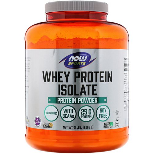 Now Foods, Sports, Whey Protein Isolate, Unflavored, 5 lbs (2268 g) فوائد