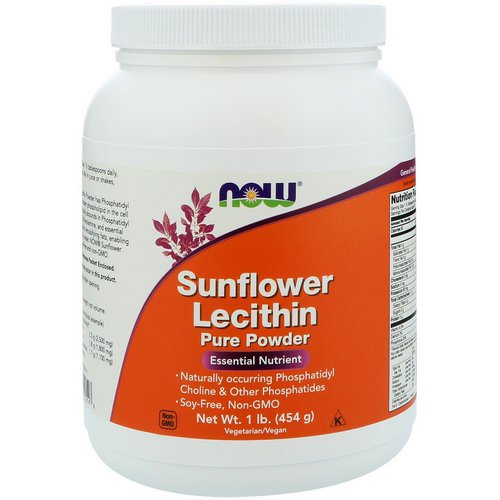 Now Foods, Sunflower Lecithin, Pure Powder, 1 lb (454 g) فوائد