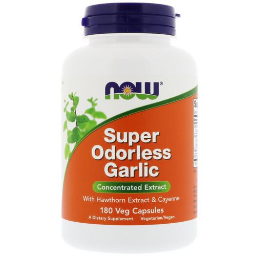 Now Foods, Super Odorless Garlic, 180 Veg Capsules فوائد