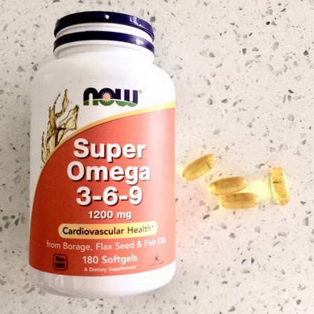 Now Foods, Super Omega 3-6-9, 1200 mg, 180 Softgels