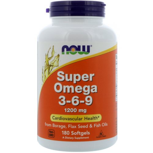 Now Foods, Super Omega 3-6-9, 1200 mg, 180 Softgels فوائد