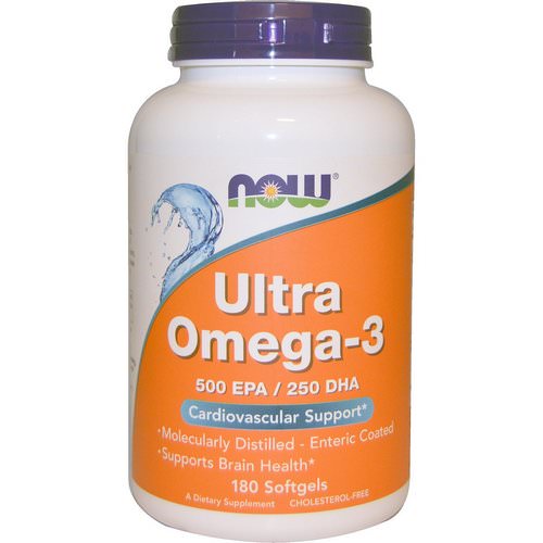 Now Foods, Ultra Omega-3, 500 EPA/250 DHA, 180 Softgels فوائد