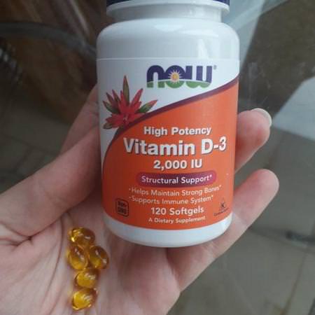 Now Foods, Vitamin D-3 High Potency, 2,000 IU, 120 Softgels
