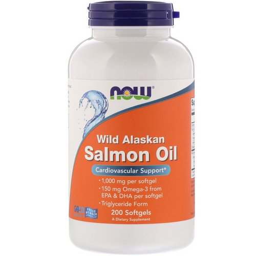 Now Foods, Wild Alaskan Salmon Oil, 1000 mg, 200 Softgels فوائد