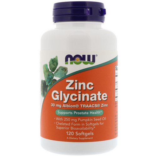 Now Foods, Zinc Glycinate, 120 Softgels فوائد
