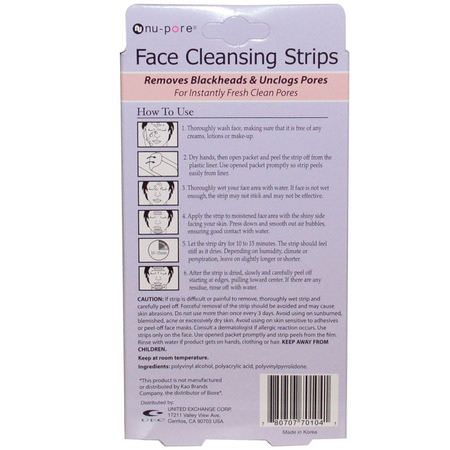 Nu-Pore, Face Cleansing Strips, 3 Strips:المنظفات, غسل ال,جه
