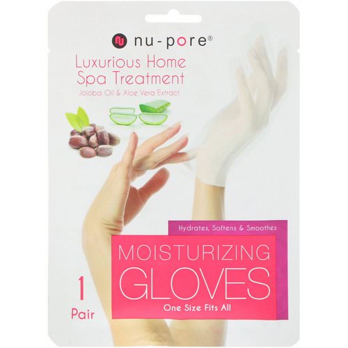Nu-Pore, Moisturizing Gloves, Jojoba Oil & Aloe Vera Extract, 1 Pair فوائد