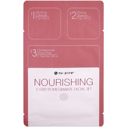 Nu-Pore, Nourishing 3-Step Pomegranate Facial Set, 1 Pack فوائد