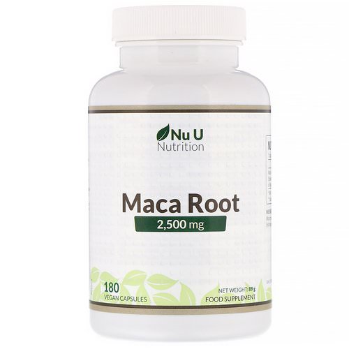 Nu U Nutrition, Maca Root, 2,500 mg, 180 Vegan Capsules فوائد