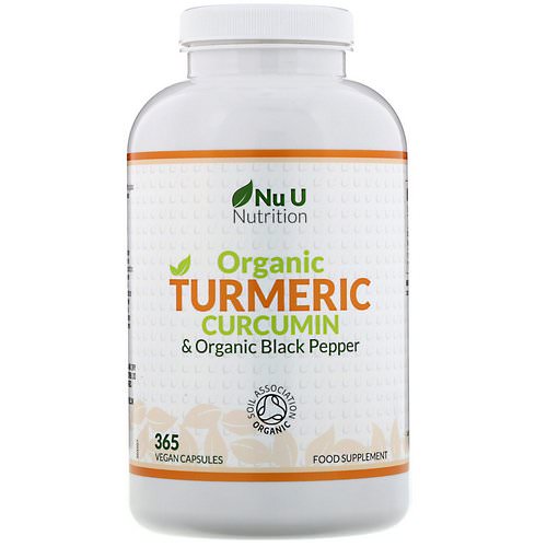 Nu U Nutrition, Organic Turmeric Curcumin & Organic Black Pepper, 365 Vegan Capsules فوائد