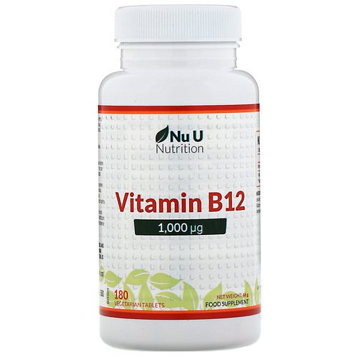 Nu U Nutrition, Vitamin B12, 1,000 µg, 180 Vegetarian Tablets فوائد