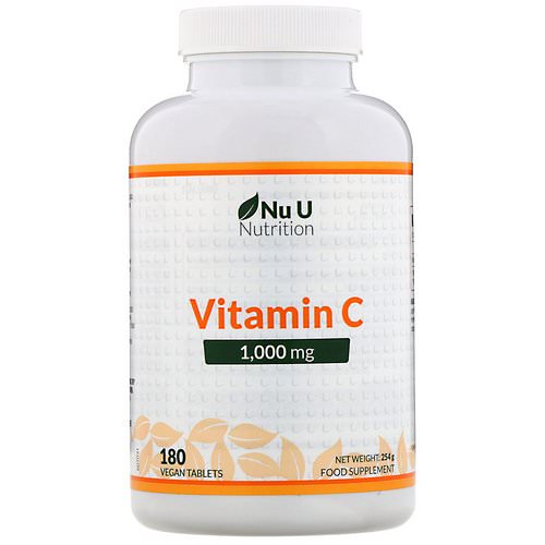 Nu U Nutrition, Vitamin C, 1,000 mg, 180 Vegan Tablets فوائد