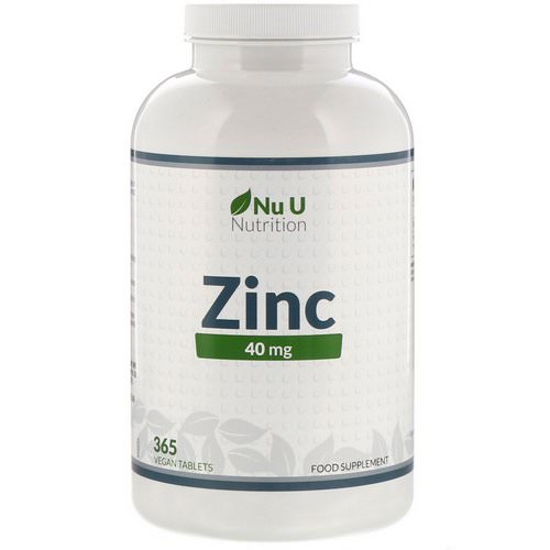 Nu U Nutrition, Zinc, 40 mg, 365 Vegan Tablets فوائد