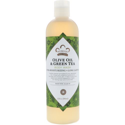 Nubian Heritage, Body Wash, Olive Oil & Green Tea, 13 fl oz (384 ml) فوائد