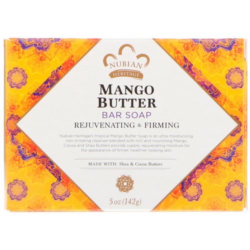 Nubian Heritage, Mango Butter Bar Soap, 5 oz (142 g) فوائد