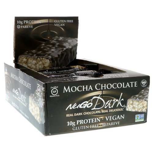 NuGo Nutrition, NuGo Dark, Protein Bars, Mocha Chocolate, 12 Bars, 1.76 oz (50 g) Each فوائد