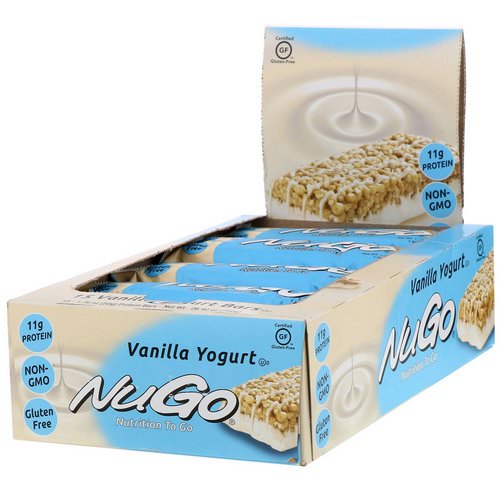 NuGo Nutrition, Nutrition To Go, Vanilla Yogurt, 15 Bars, 1.76 oz (50 g) Each فوائد