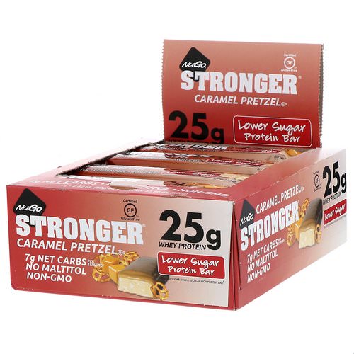 NuGo Nutrition, Stronger, Caramel Pretzel, 12 Bars, 2.82 oz (80 g) Each فوائد