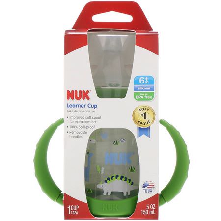 NUK, Learner Cup, 6+ Months, Dinosaur, 1 Cup, 5 oz (150 ml):الكؤ,س, تغذية الأطفال