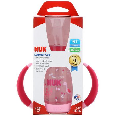 NUK, Learner Cup, 6+ Months, Pink, 1 Cup, 5 oz (150 ml):الكؤ,س, تغذية الأطفال