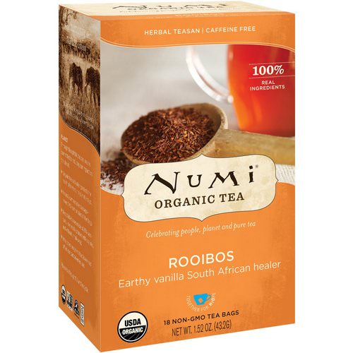 Numi Tea, Organic Tea, Herbal Teasan, Rooibos, Caffeine Free, 18 Tea Bags, 1.52 oz (43.2 g) فوائد