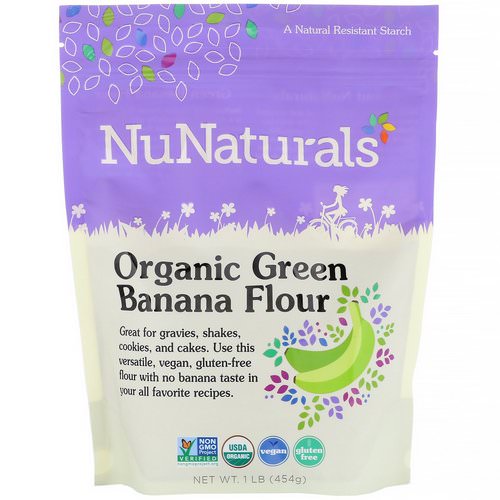 NuNaturals, Organic Green Banana Flour, 1 lb (454 g) فوائد