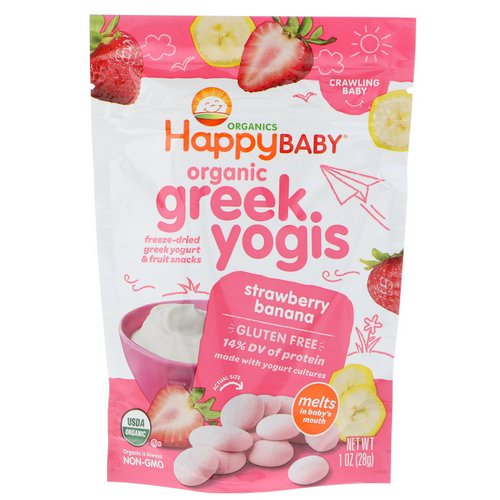 Happy Family Organics, Organic Greek Yogis, Strawberry Banana, 1 oz (28 g) فوائد