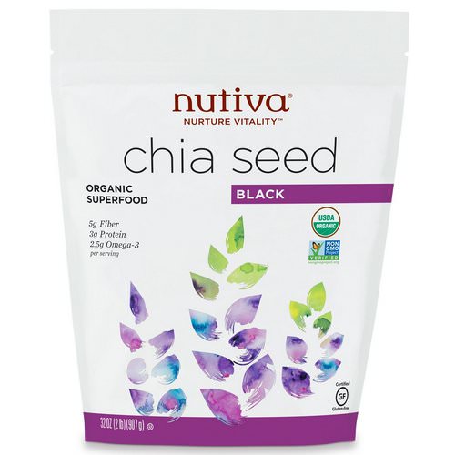Nutiva, Organic Chia Seed, Black, 2 lbs (907 g) فوائد
