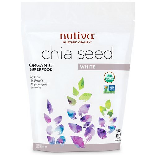 Nutiva, Organic Chia Seed, White, 12 oz (340 g) فوائد