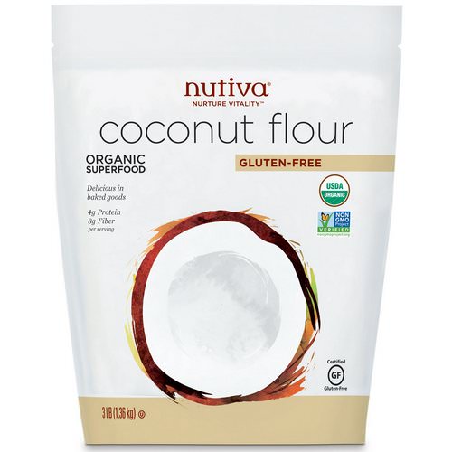 Nutiva, Organic, Coconut Flour, Gluten Free, 3 lb (1.36 kg) فوائد