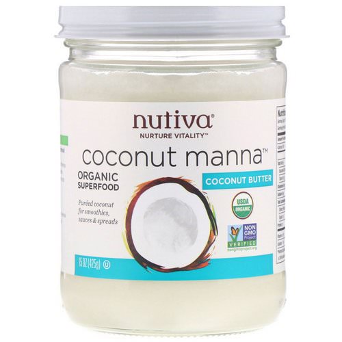 Nutiva, Organic, Coconut Manna, Pureed Coconut, 15 oz (425 g) فوائد