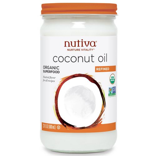 Nutiva, Organic Coconut Oil, Refined, 23 fl oz (680 ml) فوائد