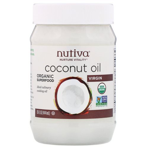 Nutiva, Organic Coconut Oil, Virgin, 15 fl oz (444 ml) فوائد