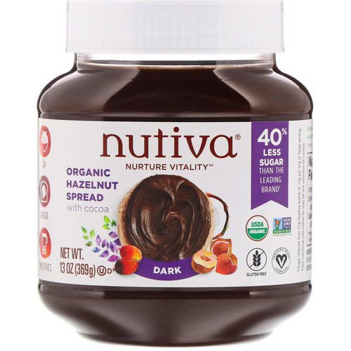 Nutiva, Organic Hazelnut Spread, Dark, 13 oz (369 g) فوائد