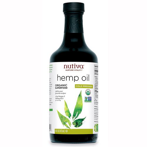 Nutiva, Organic Hemp Oil, Cold Pressed, 16 fl oz (473 ml) فوائد