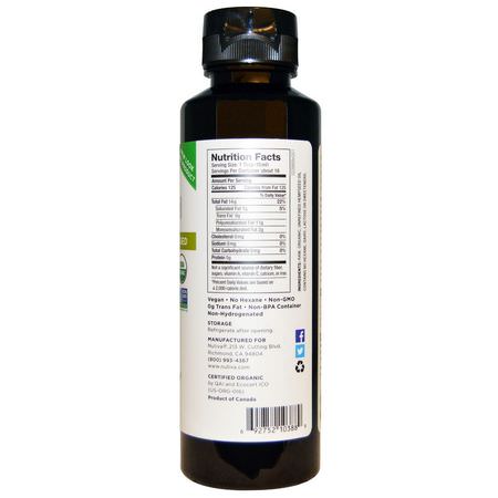 Nutiva, Organic, Hemp Oil, Cold Pressed, 8 fl oz (236 ml):زيت القنب ,الخل