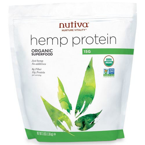 Nutiva, Organic Hemp Protein 15g, 3 lbs (1.36 kg) فوائد