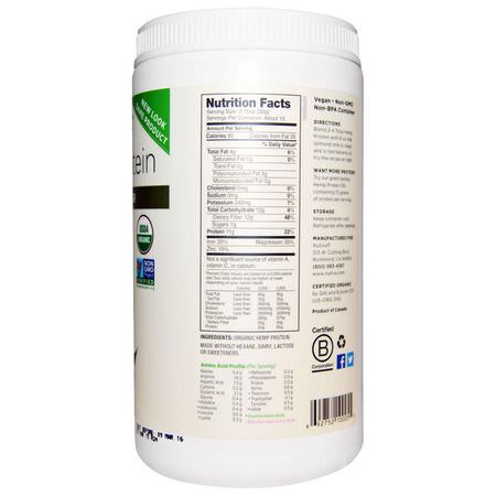 Nutiva, Organic Hemp Protein, Hi-Fiber, 16 oz (454 g):البر,تين القنب, البر,تين النباتي