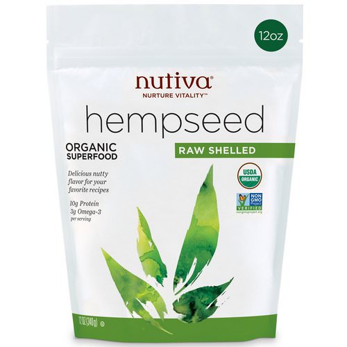 Nutiva, Organic Hemp Seed Raw Shelled, 12 oz (340 g) فوائد