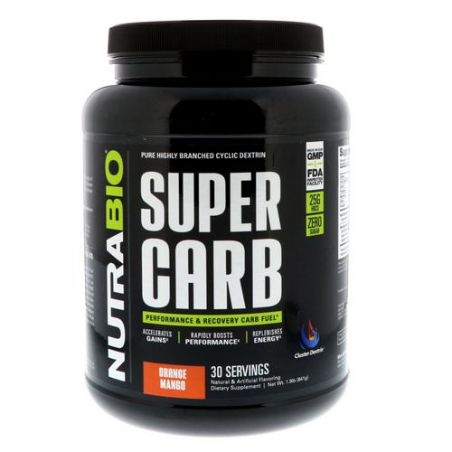 NutraBio Labs, Super Carb, Orange Mango, 1.9 lb (841 g) فوائد