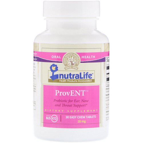 NutraLife, ProvENT with Blis K12, 20 mg, 30 Easy Chew Tablets فوائد