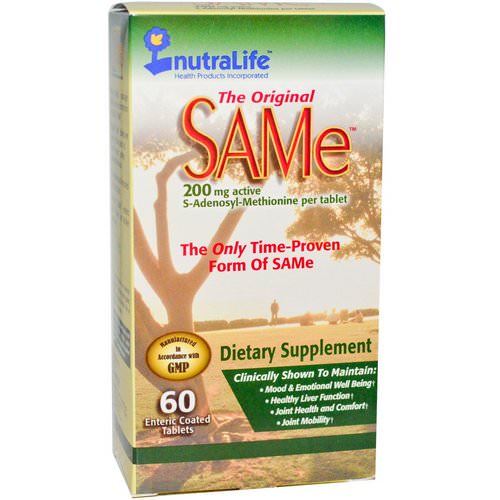 NutraLife, The Original SAM-e (S-Adenosyl-L-Methionine), 200 mg, 60 Enteric Coated Tablets فوائد