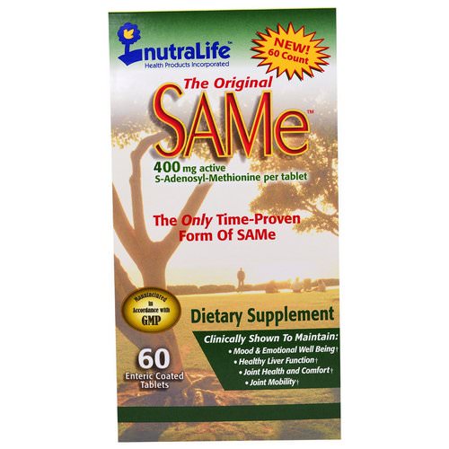 NutraLife, The Original SAM-e (S-Adenosyl-L-Methionine), 400 mg, 60 Enteric Coated Caplets فوائد